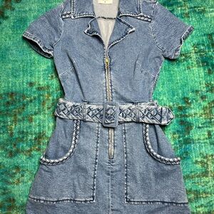 Show Me Your MuMu Outlaw Dress in Tide Classic Blue Denim Dress Size Small